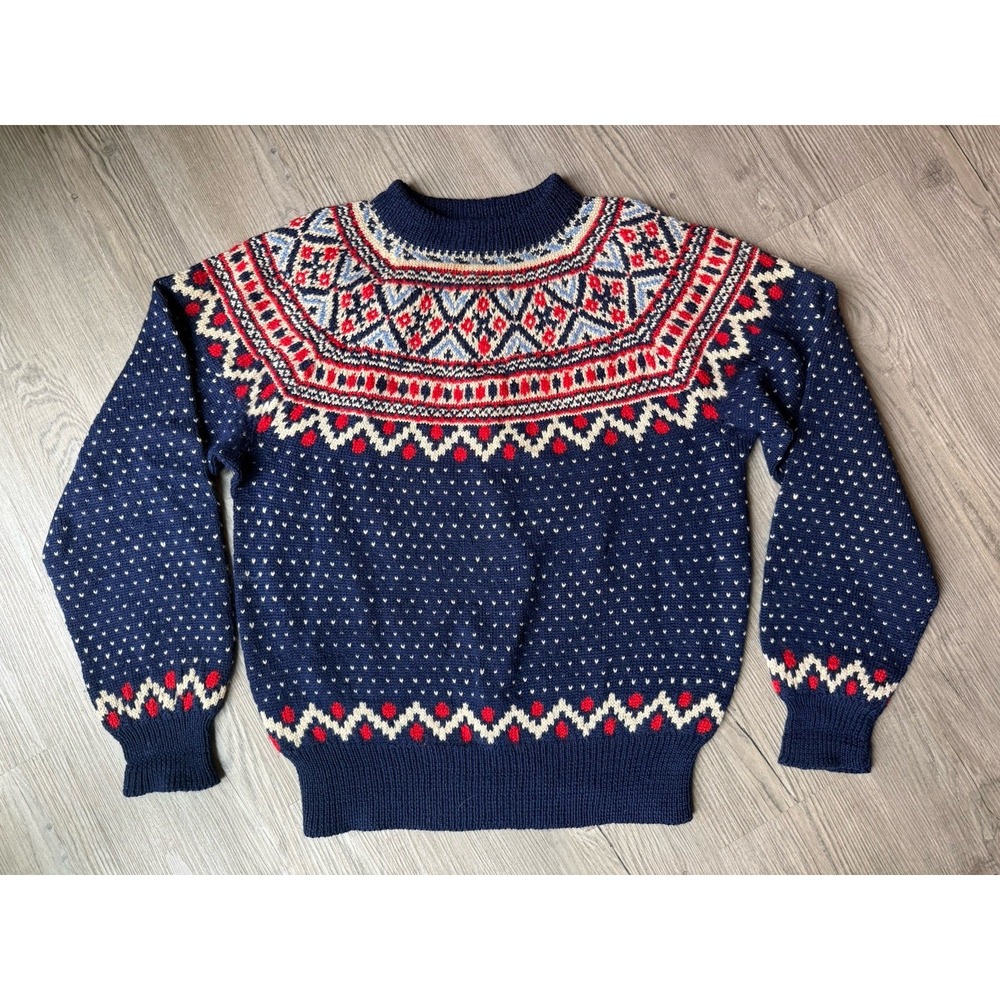Vintage Abercrombie & Fitch Paul Mage Denmark Wool Fair Isle Nordic Sweater